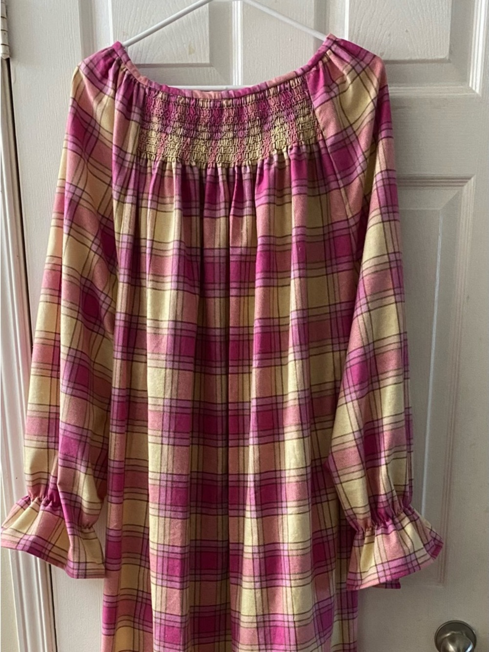 Smocked Flannel Nightgown